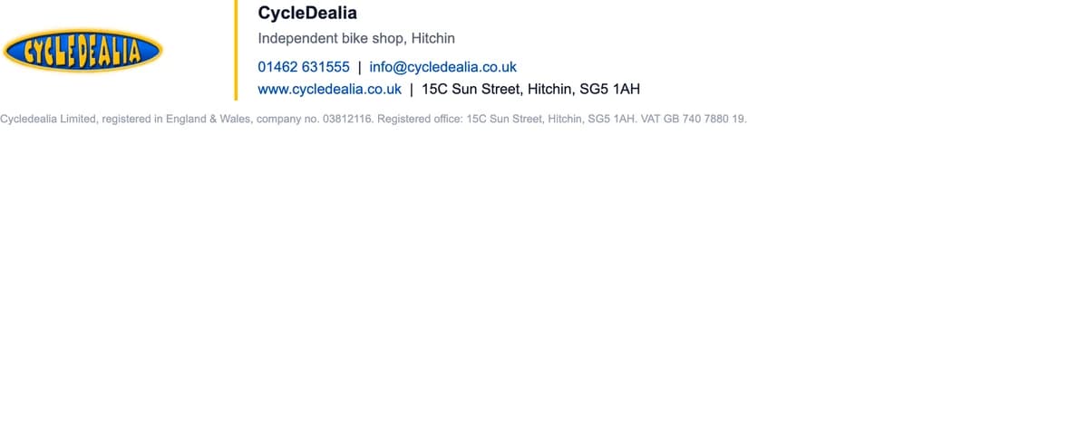 Cycledealia email signature