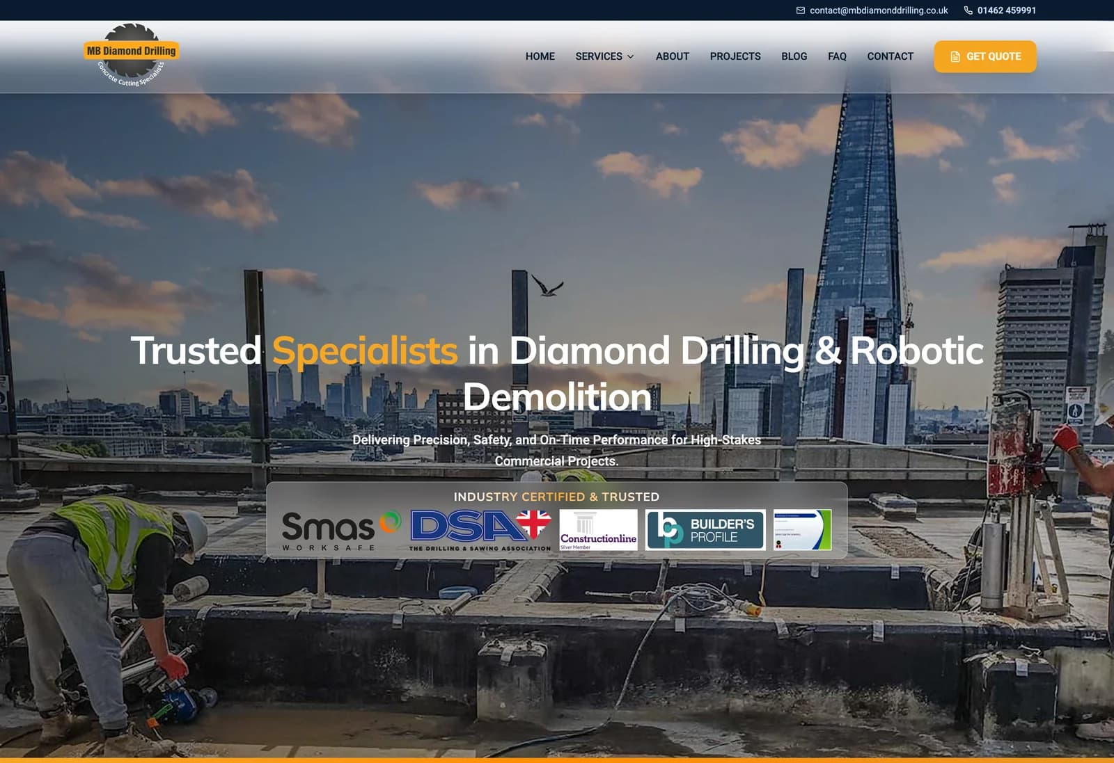 MB Diamond Drilling website